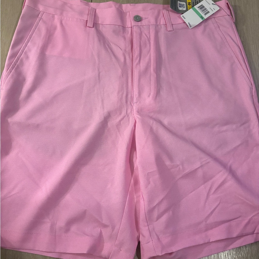 PGA Tour Men's Flat Front Pink Shorts